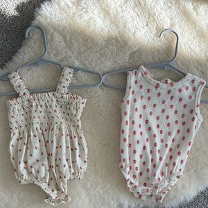 Adorable Strawberry Baby Romper and Onesie Set 0-3